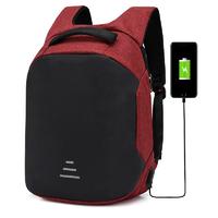 Canvas travel laptop backpack with USB port plain Anti theft trekking backpack