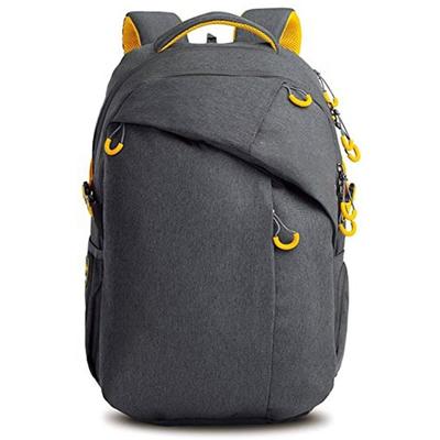 Leisure Grey Polyester College Laptop Backpack