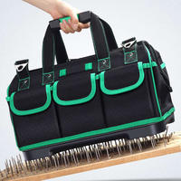 Portable High Quality Waterproof Engineer Canvas Heavy Duty Electrician Leather Backpack Tool Bag
