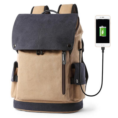 Wholesale canvas best school bags 2019 Fashion Backpack Laptop bagpack travel Back Pack Bag Usb