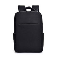 Fashion polyester waterproof business canvas laptop backpack with USB charger port